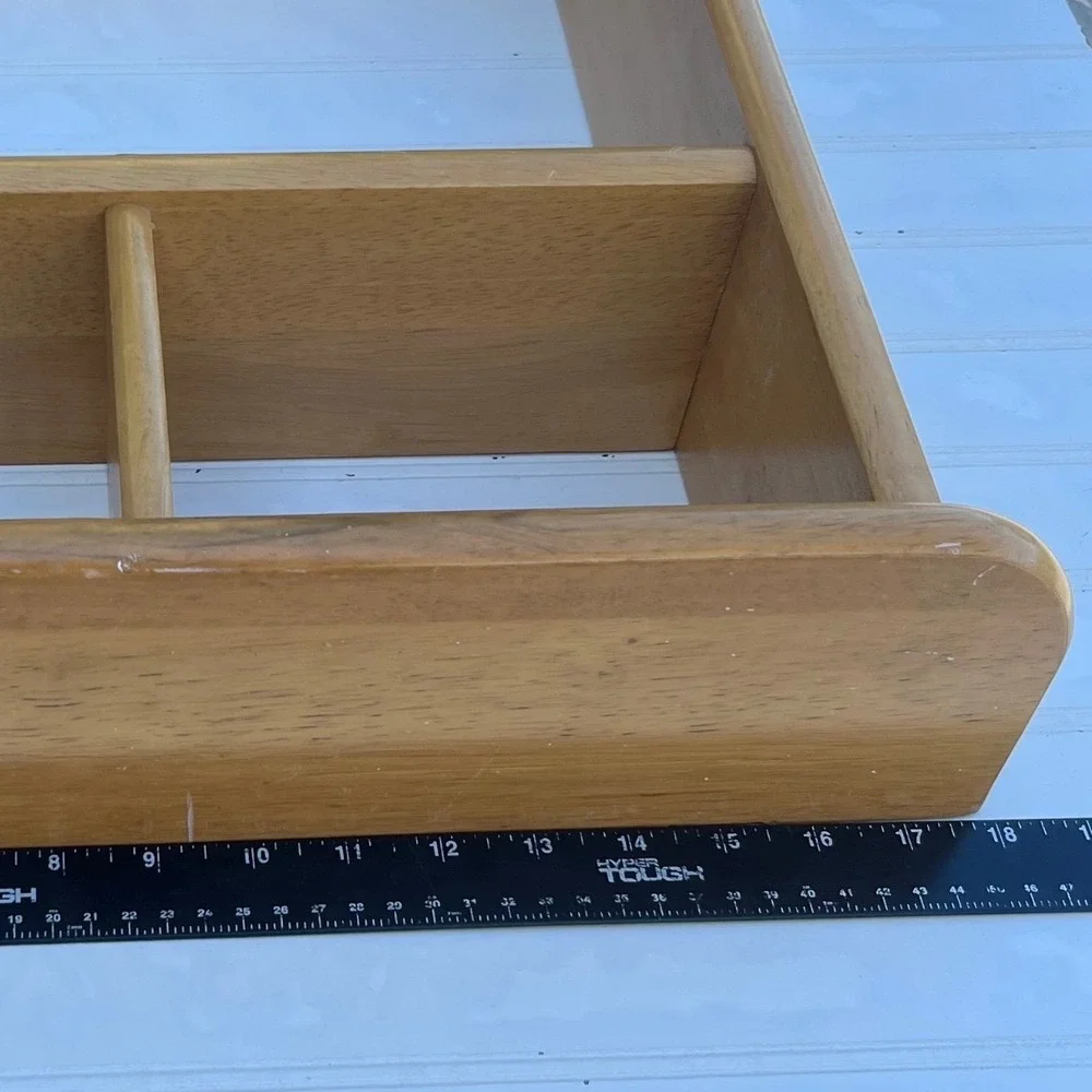 Vintage Solid Wood Wall Hanging Shadow Box Display Shelf 5 Compartment